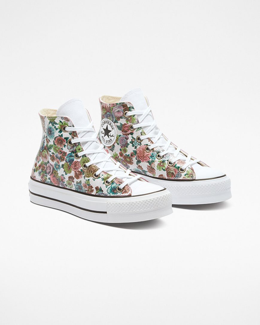 Women's Converse Chuck Taylor All Star Lift LTD Floral High Top Platform Shoes Flower | AU 189ECT